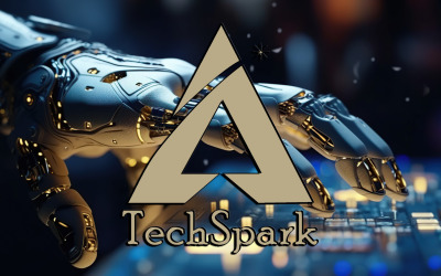 Tech Spark Logotyp Malldesign