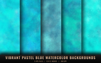 Vibrant Blue Pastel Watercolor Backgrounds