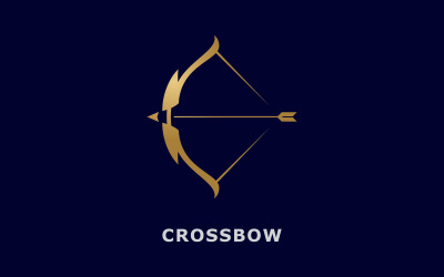 Plantilla de logotipo de ballesta, logotipo de tiro con arco simple 12