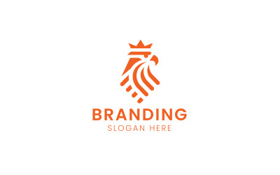 Eagle bird crown vector logo-667