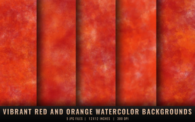 Lebendige rote und orange Aquarell-Hintergründe