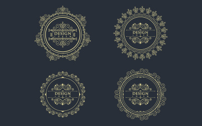 Beauty Vintage border line Template vector illustration design v.2