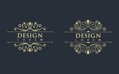 Beauty Vintage border line Template vector illustration design v.4