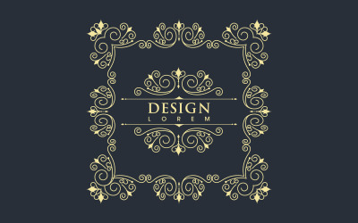 Beauty Vintage border line Template vector illustration design v.5