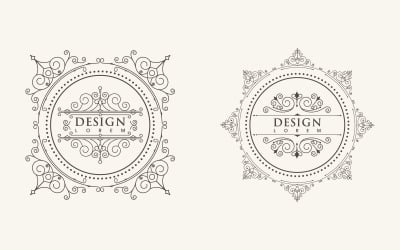 Beauty Vintage border line Template vector illustration design v.8