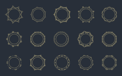 Circle Vintage border line Template vector illustration design v.1