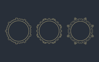 Circle Vintage border line Template vector illustration design v.3