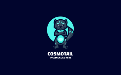 Logotipo de mascota simple de Cosmotail