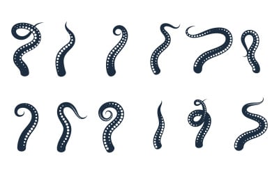 Octopus Tails vector icon illustration design template v.3