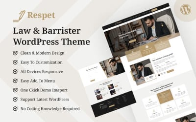 Respet – Jogi és Ügyvédi Személyes Portfólió WordPress téma