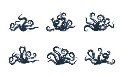 Шаблон дизайна векторной иконки Octopus Tails v.2