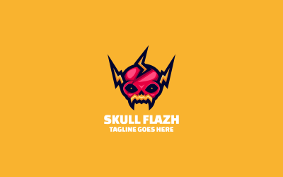 Skull Flazh Basit Maskot Logosu