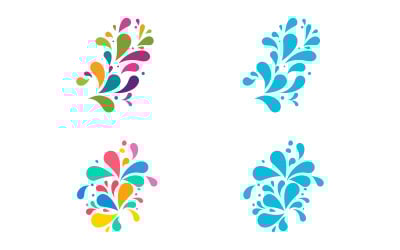 Water wave splash icon for nature event milk drink vector illustration design template v.4