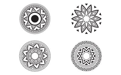 Circular pattern in form of mandala for Henna, Mehndi, tattoo, decoration design template v.3