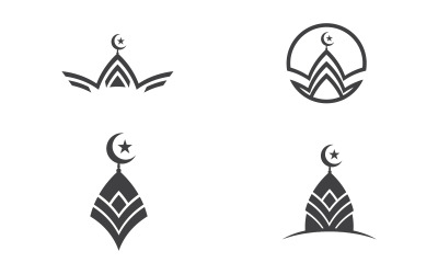 Icona simbolo moschea cupola islamica illustrazione vettoriale modello di progettazione v.1