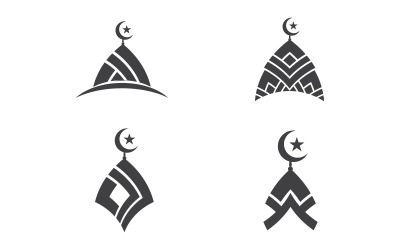 Islamic dome Mosque symbol icon vector Illustration design template v.2