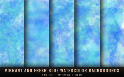 Lebendige und frische blaue Aquarellhintergründe