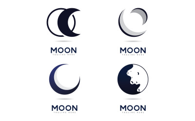Modello di progettazione dell&amp;#39;icona vettoriale del logo della luna 13
