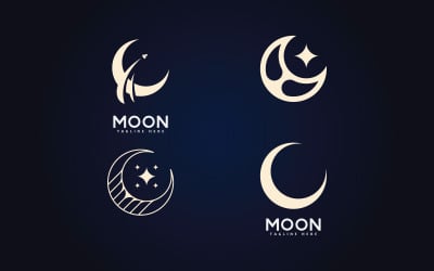 Modello di progettazione dell&amp;#39;icona vettoriale del logo della luna 14