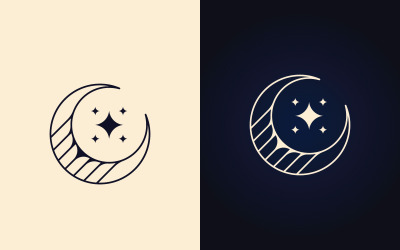 Moon logo vector icon design template 4