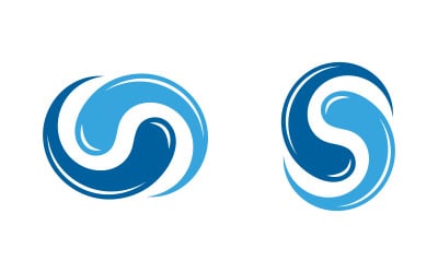 Plantilla de diseño de ilustración vectorial de icono de gota de agua salpicada de onda de agua dulce v.2
