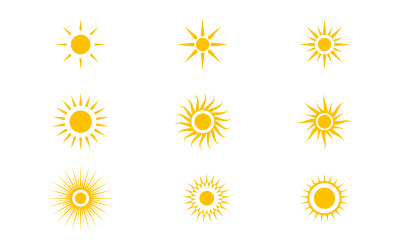 Set of Sun Vector illustration Icon Logo Template design
