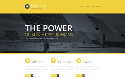 Адаптивный шаблон веб-сайта для солнечной энергии