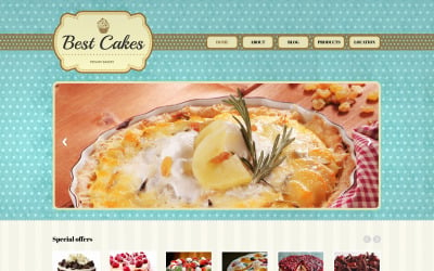 Адаптивный шаблон веб-сайта пекарни
