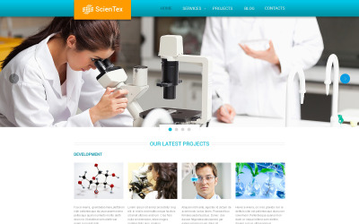 Modello di sito Web reattivo del laboratorio di scienze