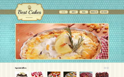 Responsiv webbplatsmall för bageri