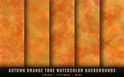 Autumn Orange Tone Watercolor Backgrounds