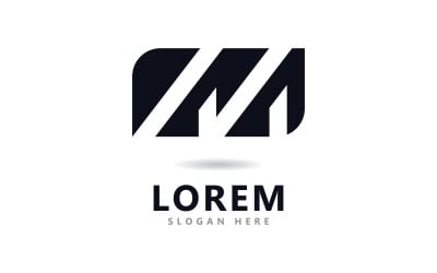 Buchstabe M-Logo, flaches Logo, Vektor-Design-Vorlage, abstraktes M-Logo 3