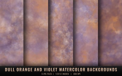 Dull Orange and Violet Watercolor Backgrounds