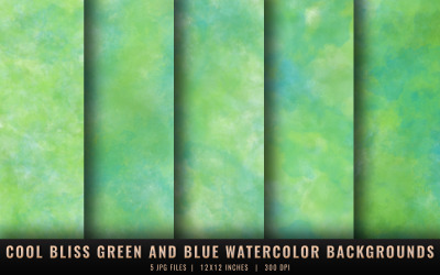 Fondos de acuarela en tonos verdes y azules de Cool Bliss