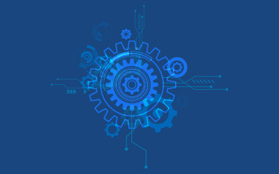 Gear industriell digital teknik Framtida vektor ikon illustration designmall v.7