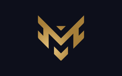 Harf M logosu düz logo vektör tasarım şablonu Soyut M logosu 5