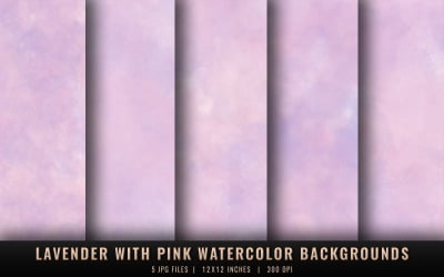 Lavender with Pink Watercolor Backgrounds