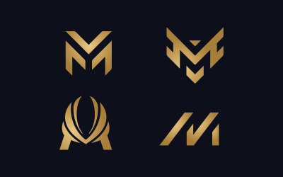Letter M logo flat logo vector design template  Abstract M logo 12