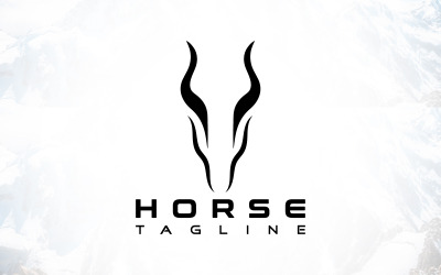 Logo Minimal Horse Logo Testa di cavallo nera Design del logo del cavallo da corsa Auto Logistica