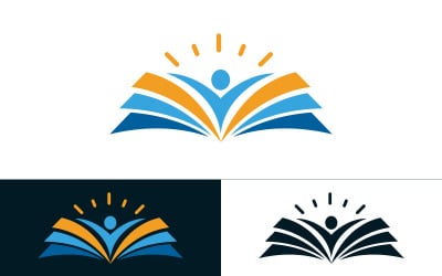 Modello di logo del libro di istruzione illustrazione vettoriale icona design v.14