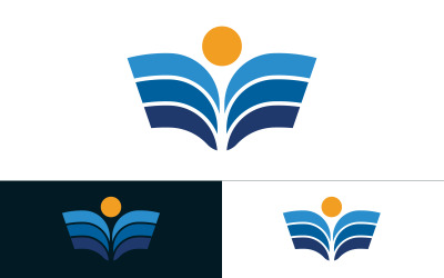 Modello di logo del libro di istruzione illustrazione vettoriale icona design v.1