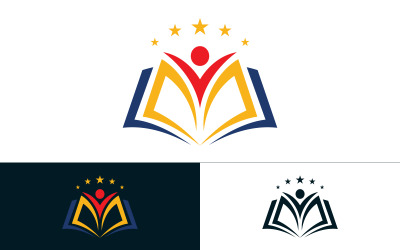 Onderwijsboek logo sjabloon vector pictogram illustratie ontwerp v.8