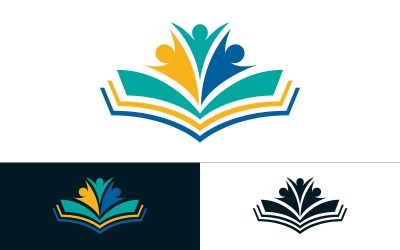 Onderwijsboek logo sjabloon vector pictogram illustratie ontwerp v.9
