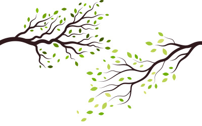 Шаблон дизайна векторной иллюстрации дерева эко природы ветви v.4