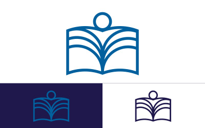 Шаблон логотипа книги образования векторная иконка иллюстрация дизайн v.16