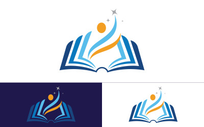 Szablon logo książki edukacyjnej ikona wektorowa ilustracja projekt v.18