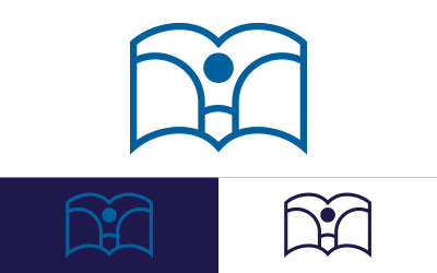Szablon logo książki edukacyjnej ikona wektorowa ilustracja projekt v.19