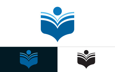 Szablon logo książki edukacyjnej ikona wektorowa ilustracja projekt v.2