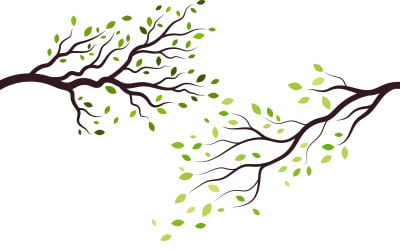 Träd eko natur gren vektor illustration designmall v.4