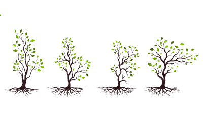Träd eko natur gren vektor illustration designmall v.6